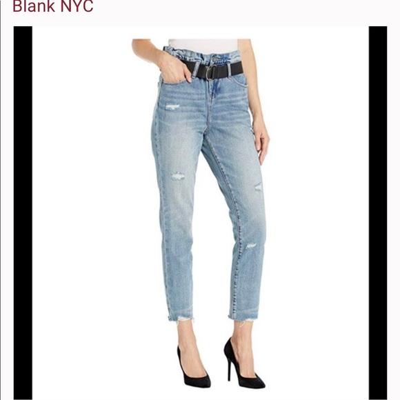 Blank NYC Paperbag High Rise Jeans & Belt - Picture 2 of 14